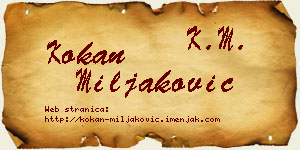 Kokan Miljaković vizit kartica